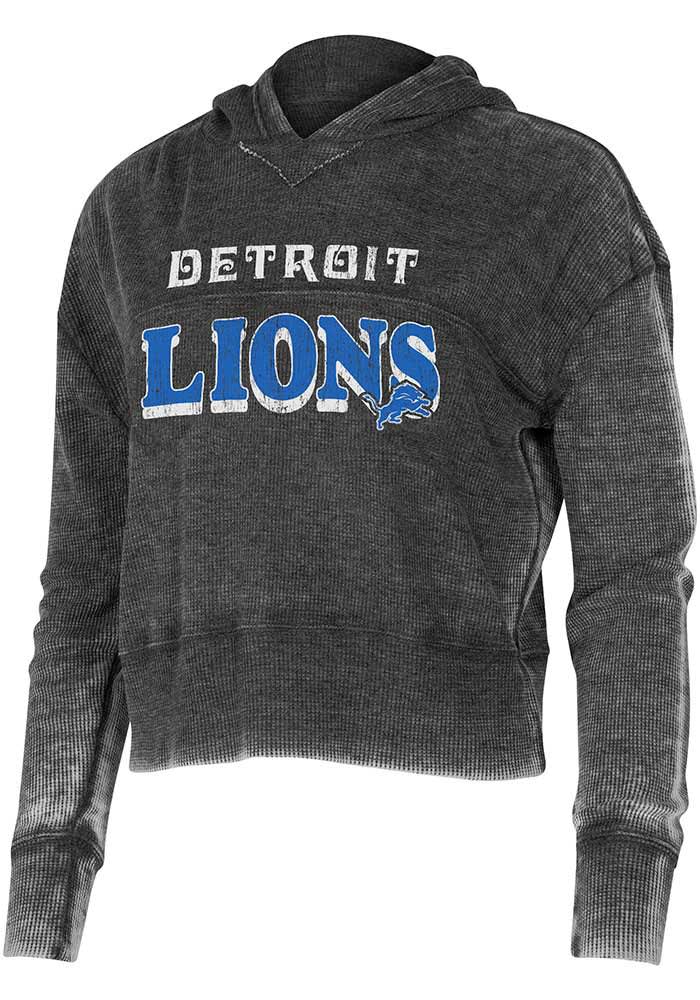Detroit Lions Womens Charcoal Resurgence Hooded Sweatshirt