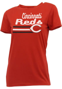 Cincinnati Reds Womens Red Marathon Short Sleeve T-Shirt