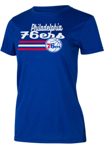 Philadelphia 76ers Womens Blue Marathon Short Sleeve T-Shirt