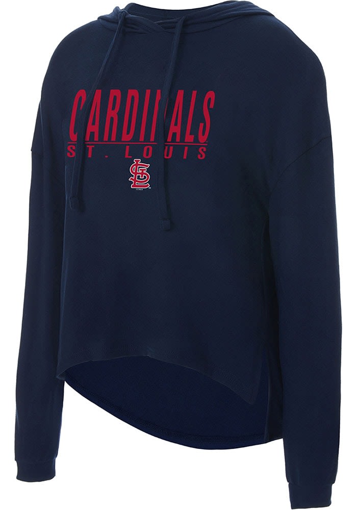 St Louis Cardinals Womens Red Slub Half Zip Hooded Sweatshirt