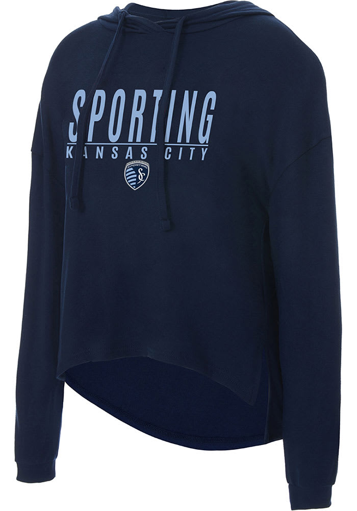Sporting Kansas City Womens Navy Blue Composite Hooded Sweatshirt