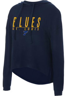 St Louis Blues Womens Navy Blue Composite Hooded Sweatshirt