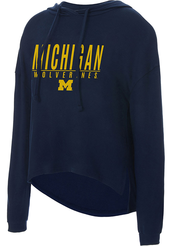 Michigan Wolverines Womens Navy Blue Composite Hooded Sweatshirt
