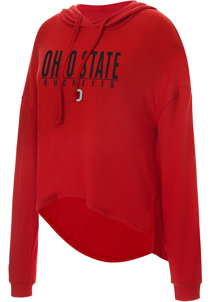 Ohio State Buckeyes Womens Red Composite Design Hooded Sweatshirt