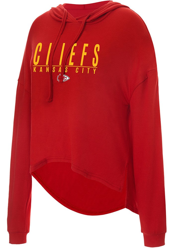 Kansas City Chiefs Womens Red Comfy Cord Hooded Sweatshirt