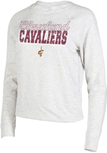 Cleveland Cavaliers Womens Oatmeal Mainstream Crew Sweatshirt
