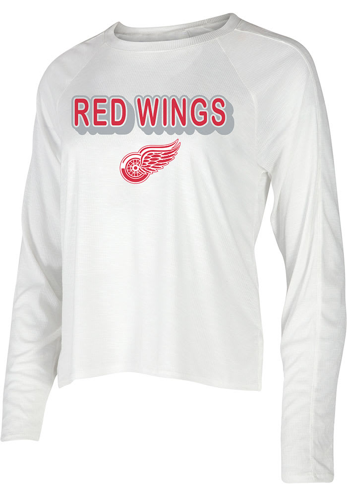Detroit Red Wings Womens White Gable Loungewear Sleep Shirt