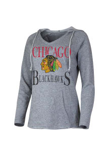 Chicago Blackhawks Womens Grey Mainstream Hooded Sweatshirt
