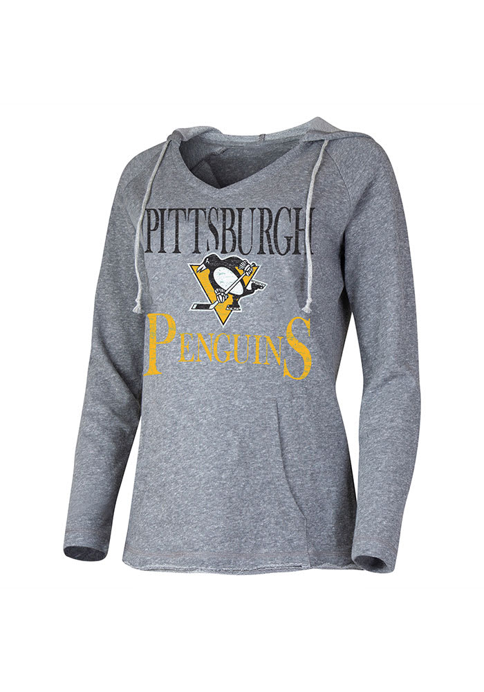 Pittsburgh Penguins Womens Grey Mainstream Hooded Sweatshirt