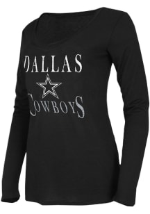 Dallas Cowboys Womens Black Marathon LS Tee