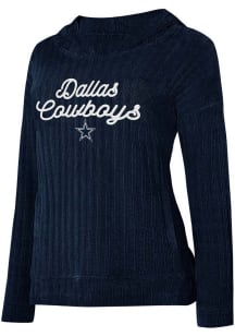 Dallas Cowboys Womens Navy Blue Linger Hooded Sweatshirt