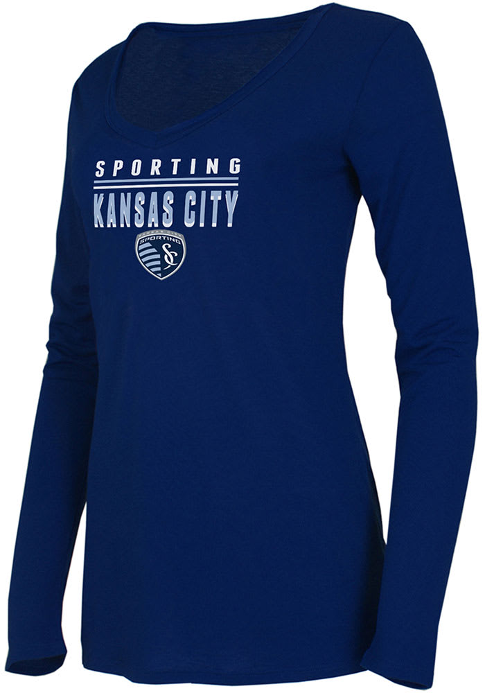Sporting Kansas City Womens Navy Blue Marathon LS Tee