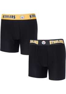 Pittsburgh Steelers Mens Black BREAKTHROUGH Boxer Shorts