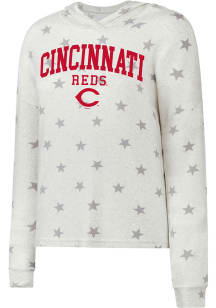 Cincinnati Reds Womens White Agenda Hooded Sweatshirt