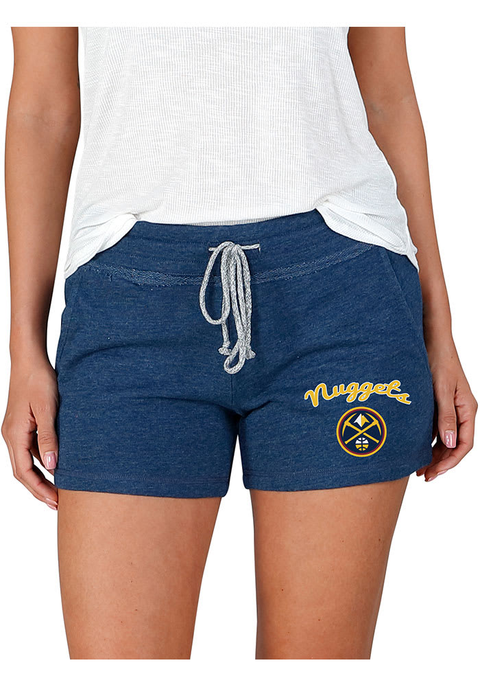 Denver Nuggets Womens Navy Blue Mainstream Terry Shorts