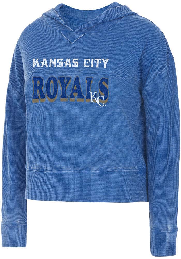 New Era Kansas City Royals Womens Blue Triblend Hooded Sweatshirt