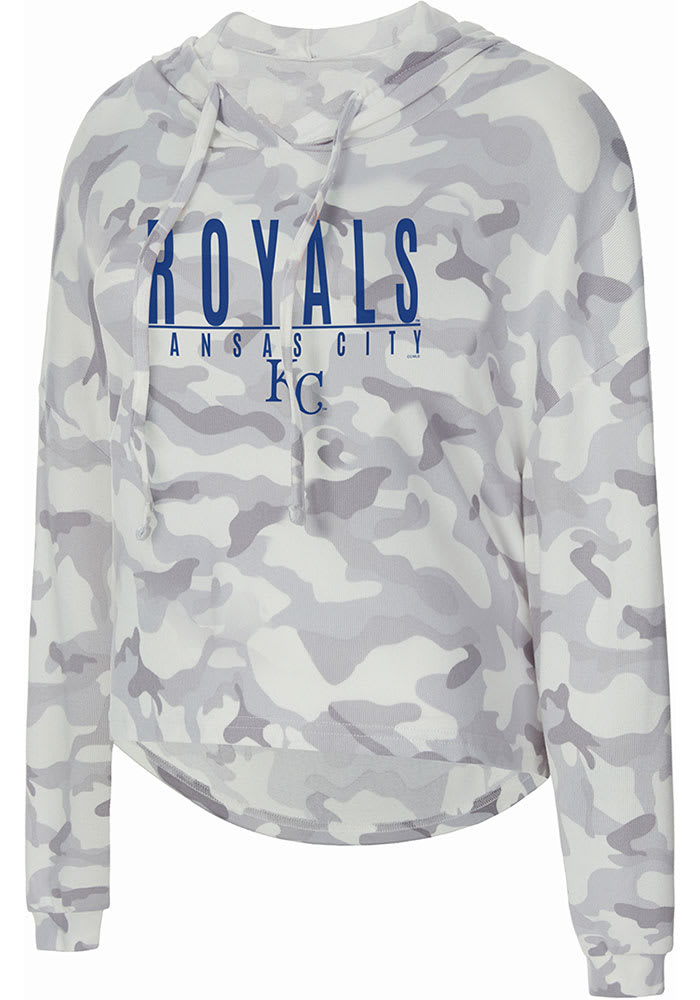 Kansas City Royals 47 Brand Women Blue Primetime Long Sleeve Hooded T-Shirt