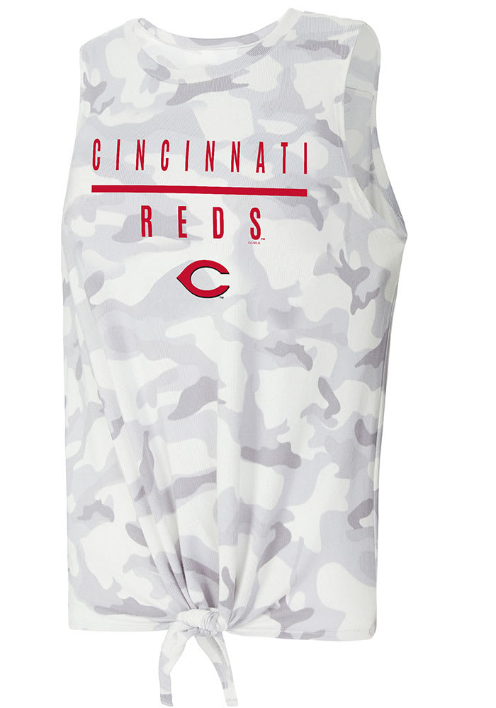 Antigua Women's Cincinnati Reds White Tribute Sleeveless Polo