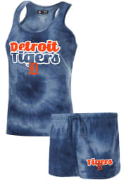Detroit Tigers Womens Navy Blue Billboard PJ Set