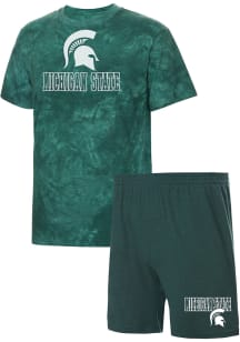 Michigan State Spartans Mens Green Billboard Tie Dye Sleep Pants