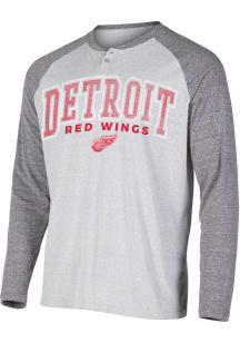 Detroit Red Wings Grey Ledger Long Sleeve Fashion T Shirt