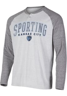 Sporting Kansas City Grey Ledger Long Sleeve Fashion T Shirt