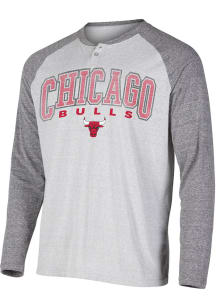 Chicago Bulls Grey Ledger Long Sleeve Fashion T Shirt