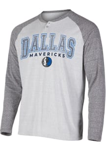 Dallas Mavericks Grey Ledger Long Sleeve Fashion T Shirt