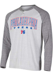 Philadelphia 76ers Grey Ledger Long Sleeve Fashion T Shirt