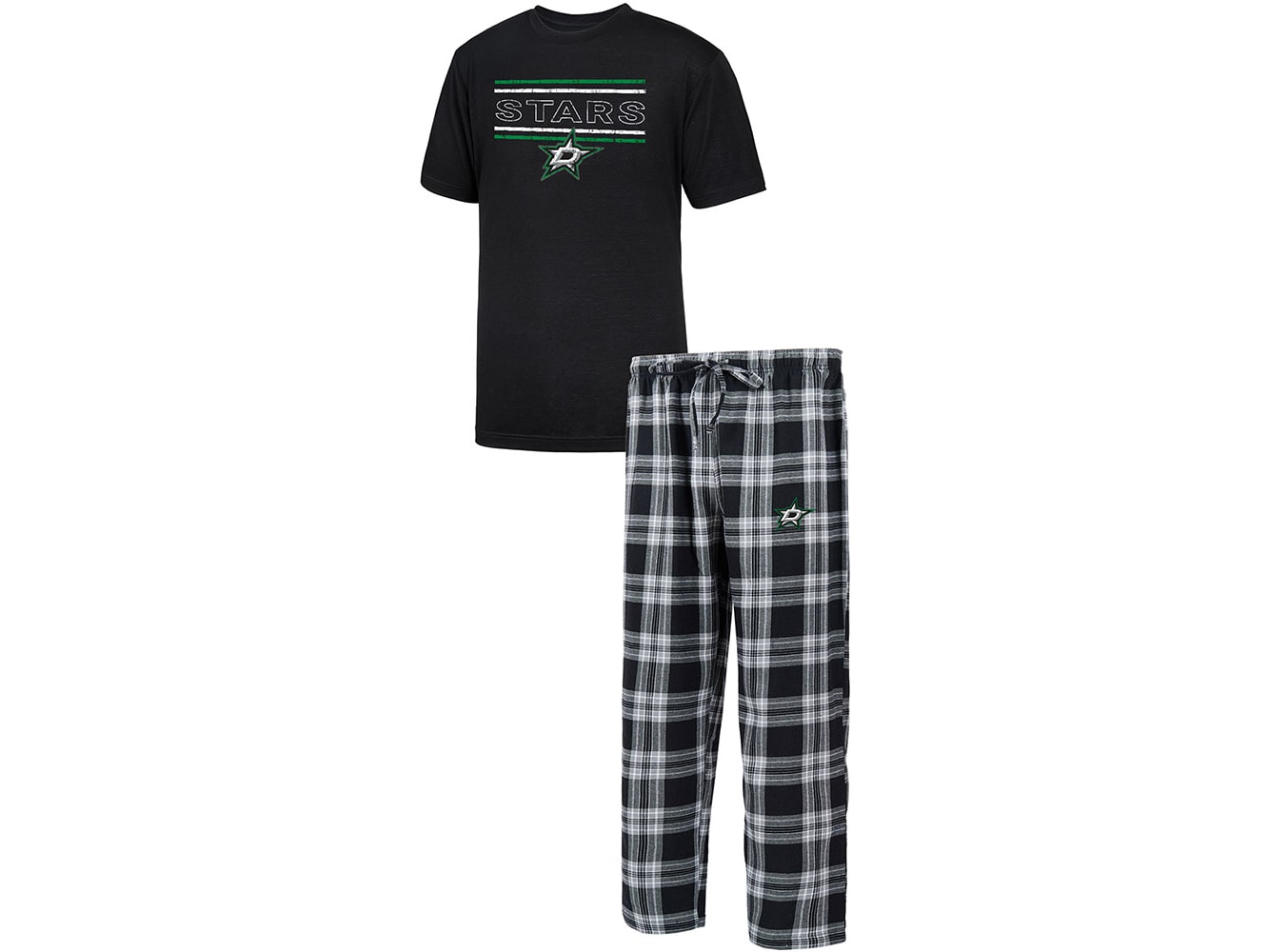 Dallas Stars Concepts Sport Women's Arctic T-Shirt & Pajama Pants Sleep Set  - Black/Gray