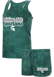 Michigan State Spartans Womens Green Billboard PJ Set
