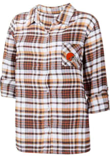 Cleveland Browns Womens Brown Mainstay Loungewear Sleep Shirt