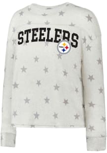 Pittsburgh Steelers Womens White Agenda Star Crew Sweatshirt