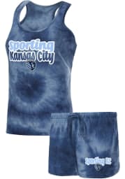 Sporting Kansas City Womens Navy Blue Billboard PJ Set