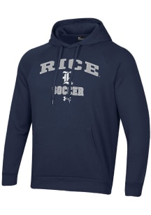 Under Armour Rice Owls Mens Navy Blue Soccer Rival Long Sleeve Hoodie