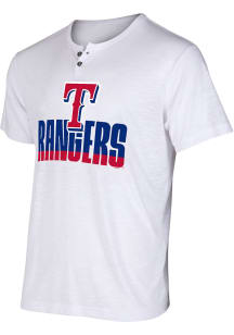Texas Rangers White Team Stripe Tee Short Sleeve T Shirt