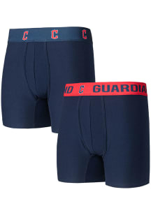 Cleveland Guardians Mens Navy Blue Breakthrough 2pk Boxer Brief Boxer Shorts