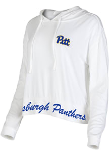 Pitt Panthers Womens White Accord Hooded Sweatshirt