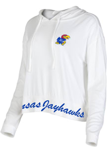 Kansas Jayhawks Womens White Accord Hooded Sweatshirt