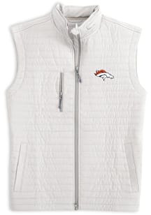 Johnnie O Denver Broncos Mens White Crosswind Retro Sleeveless Jacket
