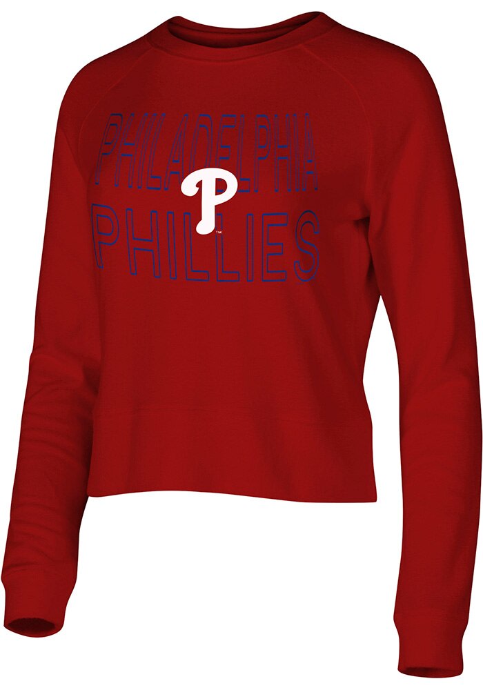 Philadelphia Phillies Womens WHITE Colonnade Long Sleeve Crew ...