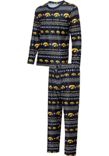 Mens Black Iowa Hawkeyes Flurry Matching Set Loungewear Sleep Pants