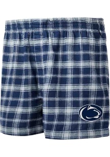 Penn State Nittany Lions Mens Navy Blue Ledger Plaid Boxer Shorts