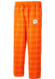 Clemson Tigers Mens Orange Ledger Plaid Sleep Pants