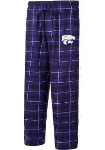 K-State Wildcats Mens Purple Ledger Plaid Sleep Pants