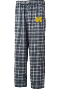 Michigan Wolverines Mens Charcoal Ledger Plaid Sleep Pants