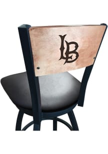 Cal State Long Beach Vinyl Seat Maple Back Swivel Pub Stool - Black
