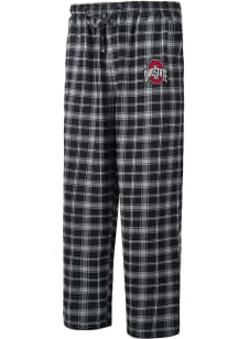 Ohio State Buckeyes Mens Black Ledger Plaid Sleep Pants