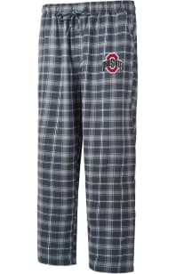 Ohio State Buckeyes Mens Charcoal Ledger Plaid Sleep Pants