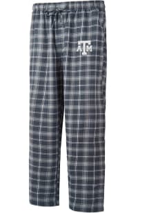 Texas A&amp;M Aggies Mens Charcoal Ledger Plaid Sleep Pants
